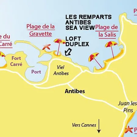 Les Remparts Location アパート アンティーブ